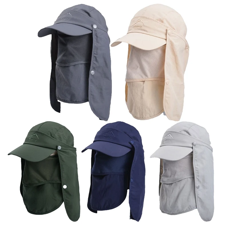 

Шапка унисекс солнцезащитная, шапка с откидной крышкой для защиты лица и шеи, летняя, для работы и повседневной носки