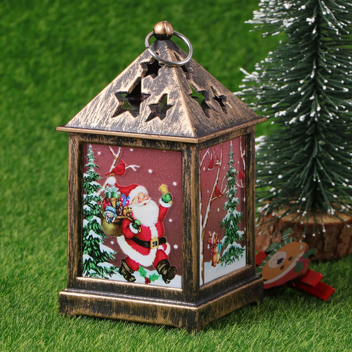 

Рождественский декоративный ночник в стиле ретро, портативный реквизит для вечеринки (Санта)