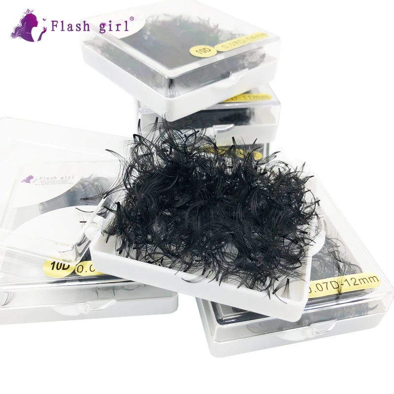 

Flash Girl 10D100% Handmade Russian Volume Eyelashes Extensions Beauty Natural Korea Silk Mink Individual Soft Eyelash