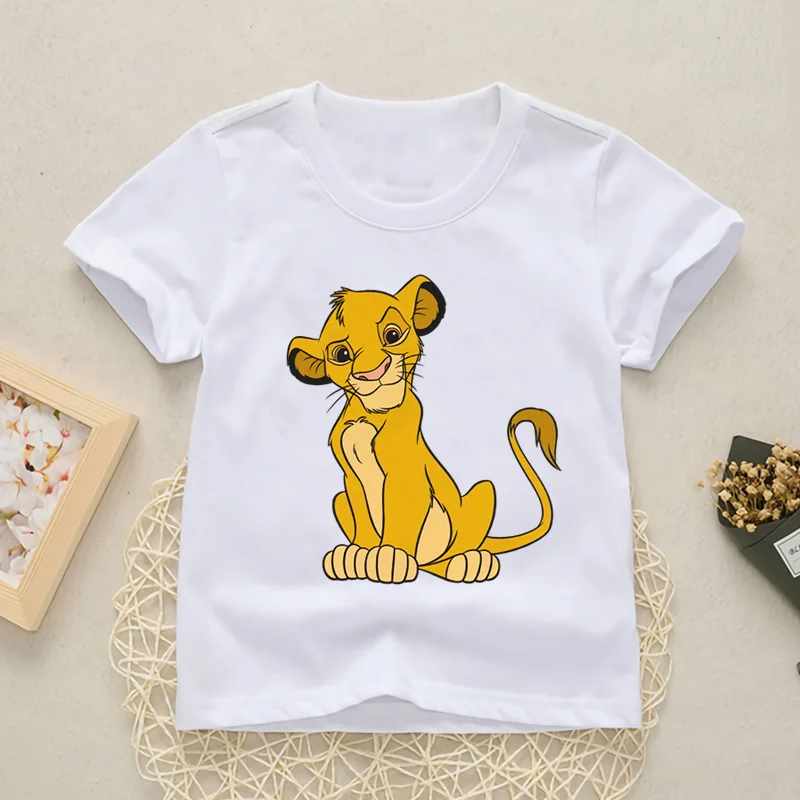 Summer Casual The Lion King Kids Print T-shirt Boys Girls Fashion Funny T shirt Children Kawaii Short-sleeved Tshirts,YKP031