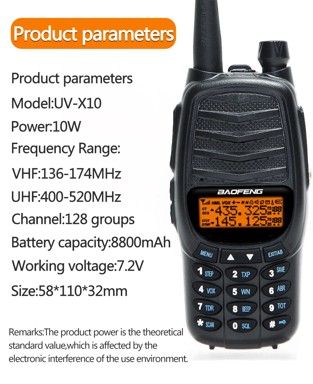 BAOFENG UV-X9 Plus 10W High Power Dual PTT Dual Band VHF/UHF USB Charging Two Way Radio Update UV-5R Walkie Talkies Transceiver