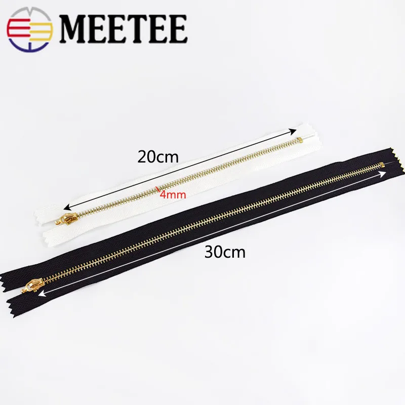 Meetee 10/20 штук 20/30 см 3# металлическая молния с закрытым концом Автоматическая блокировка язычок молнии голова Декор DIY сумка кошелек швейной по индивидуальному заказу аксессуар