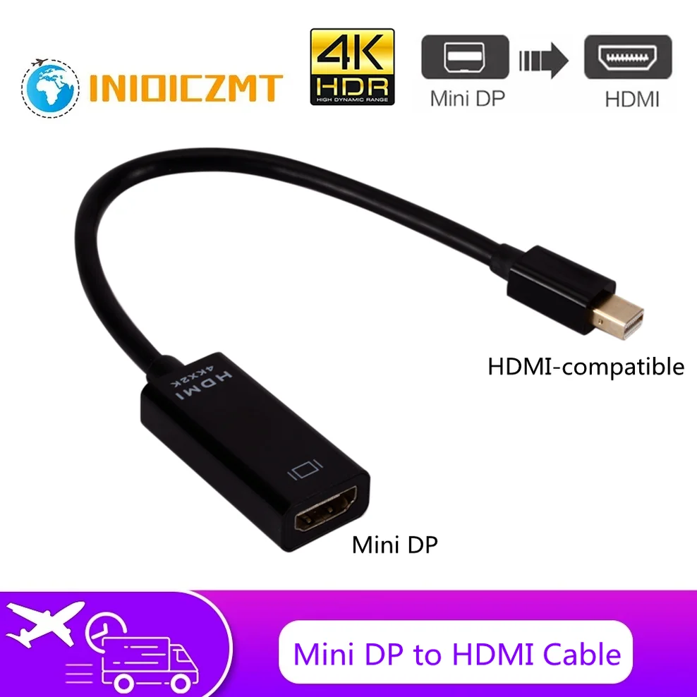 

INIOICZMT Mini Displayport To HDMI-compatible Cable 4k HD TV Projector DP 1.4 Display Port Converter For Apple Macbook Air Pro