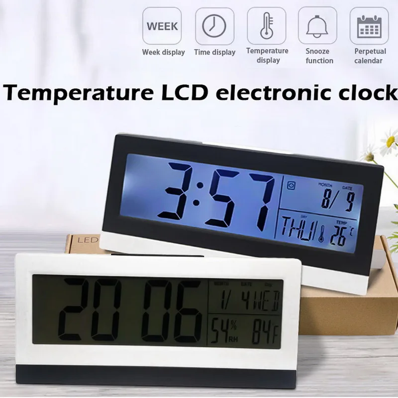 1 шт. Настольный цифровой будильник Время Температура Дата влажность дисплей