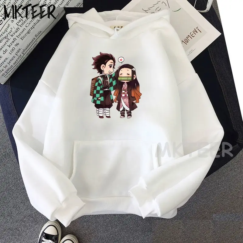 

Kimetsu No Yaiba пуловер мангаа, рассекающий демонов, кавайная модная толстовка унисекс, яркий теплый пуловер с карманами высокого качества