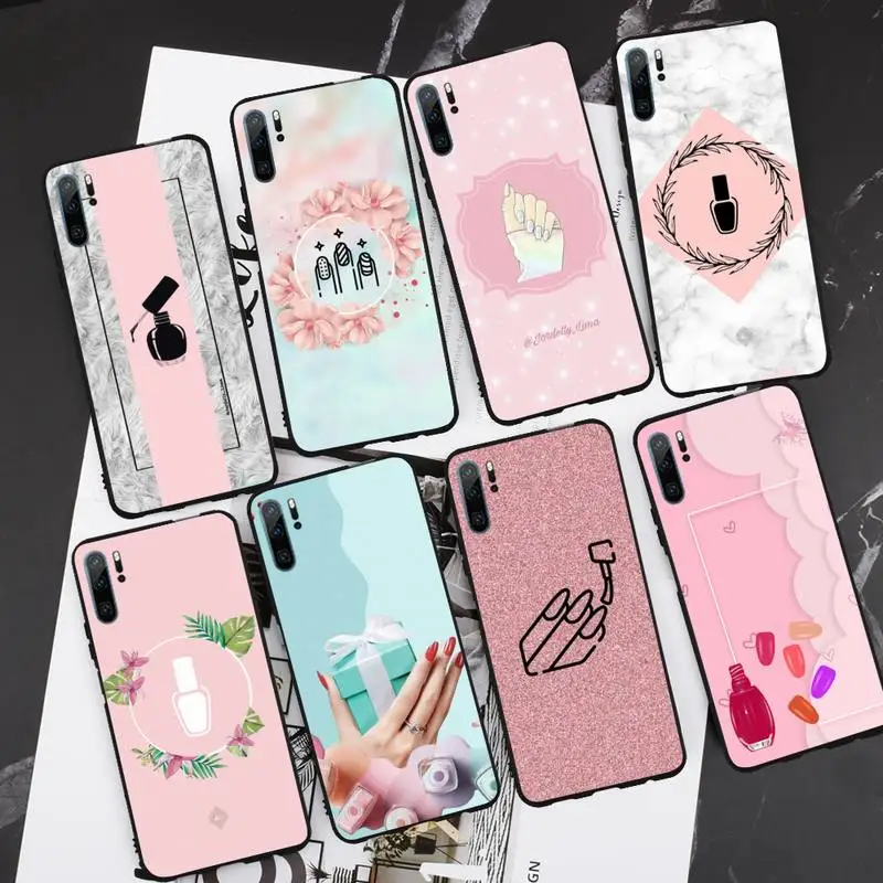 

Beautiful Nail Polish Enamel Color Phone Case For Huawei P20 P30 P40 lite Pro P Smart 2019 Mate 10 20 Lite Pro Nova 5t