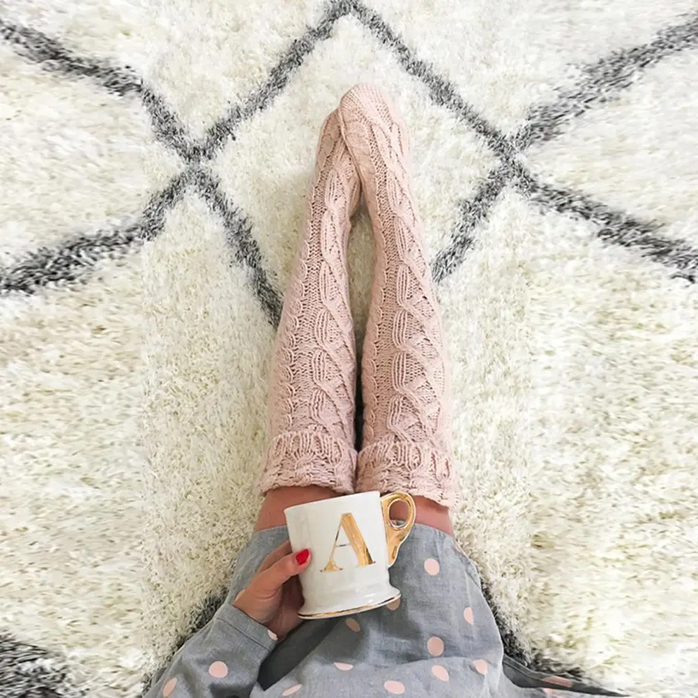 

Womens Winter Knit Over Knee Long Boot Thigh-High Warm Legging Sock X9G1