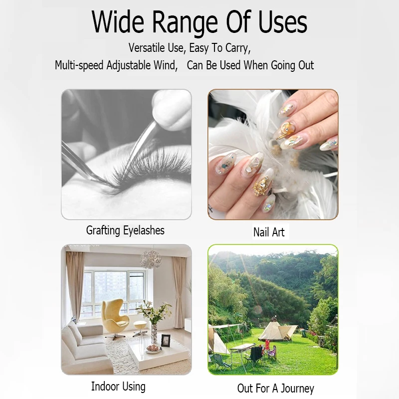 

Mini USB Eyelash Fan For Eyelash Extension Air Conditioning Blower Grafted Eyelash Dryer Handheld Bladeles Portable Makeup Tools