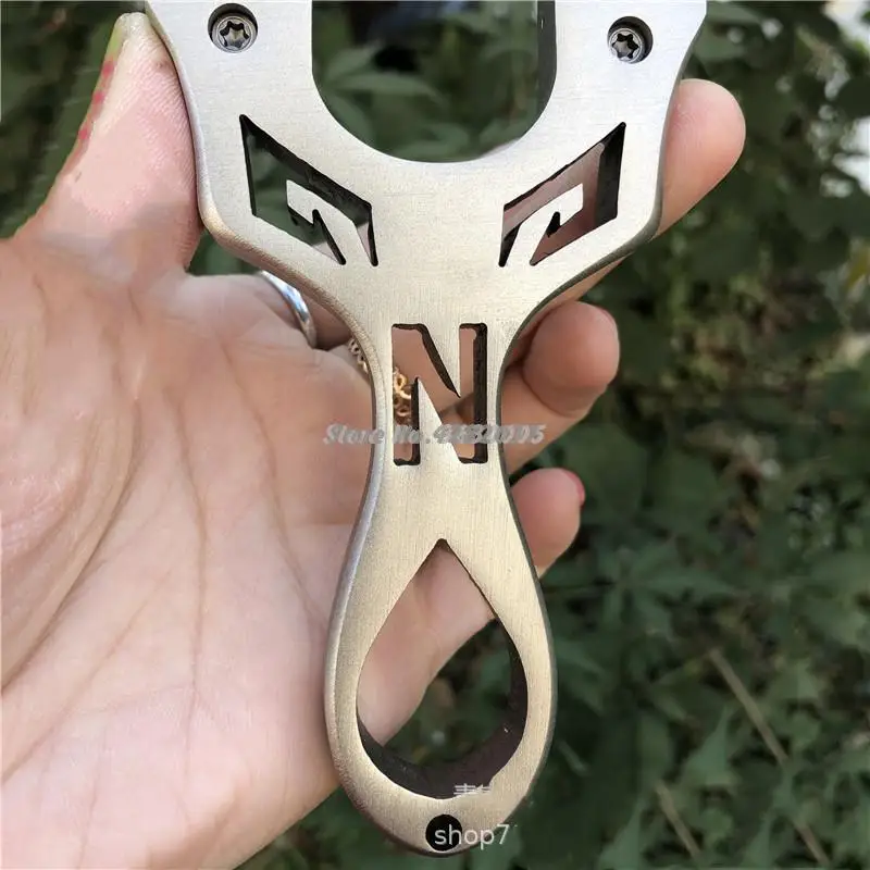 

Slingshot Hunting Stainless Steel Hnadle Catapult With Flat Rubber Band Outdoor Shooting Games Sling shot Precision