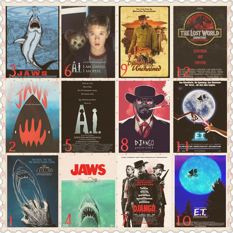 E.T. Челюстей DBS01 постер фильма плакат из крафт бумаги декоративная живопись