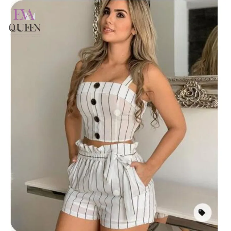 

Комплект EvaQueen женский из 2 предметов, пикантный комплект из шорт на завязках, с открытой спиной, на бретелях-спагетти, с завышенной талией, дл...