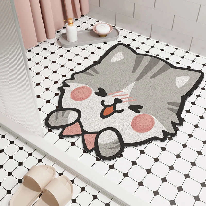 

Environmental protection odorless bathroom sand free mat home cute cartoon dust-proof doormat modern simple waterproof tapete