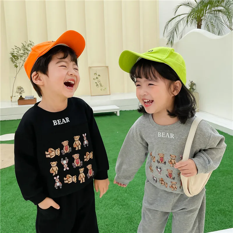 

Fashion Spring Autumn Children's Clothes Set Baby Boys Coat + Pants 2pcs/Set Kids School Beach Costume Teenage Girl Clothing