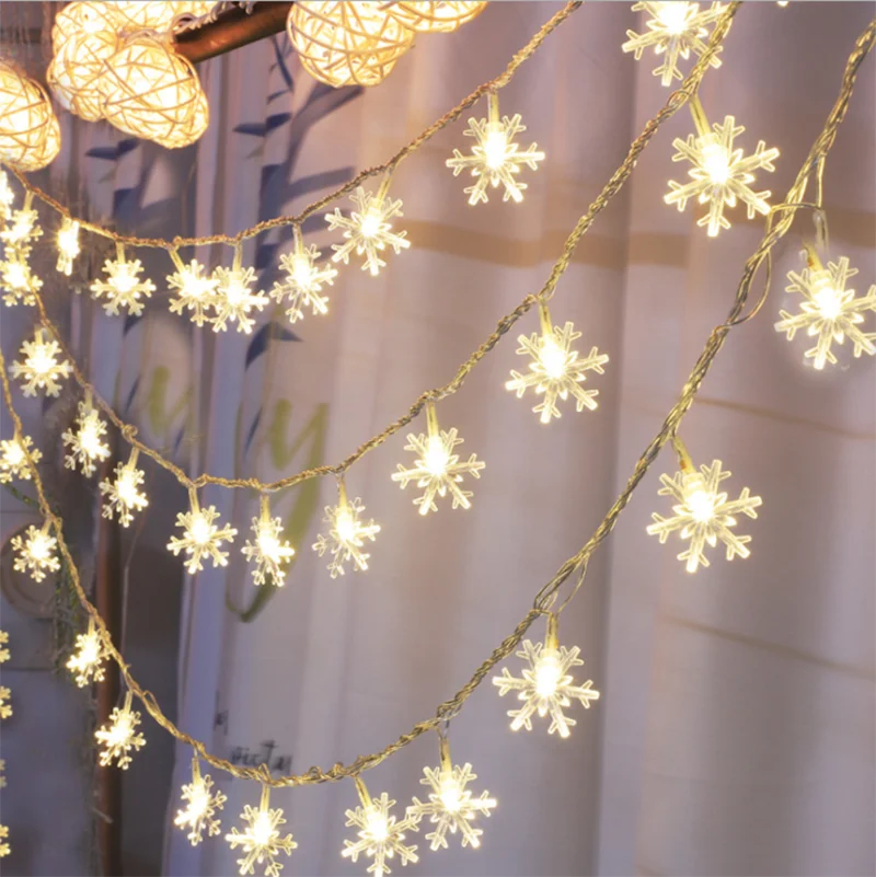 

10M 100 LED Snow String Lights Waterproof Christmas decoration Snowflake Fairy Lights For Wedding Holiday Festival Home Garden