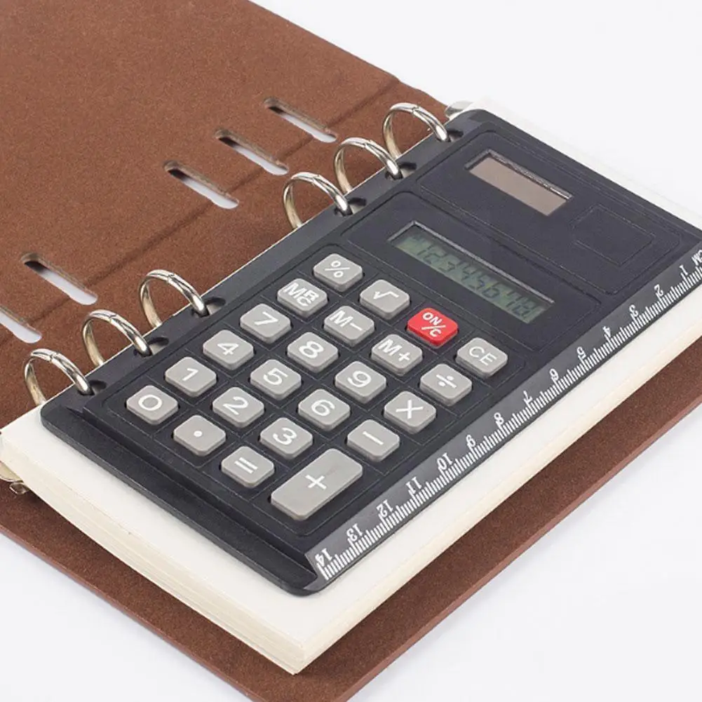 

Creative Loose Leaf Binder Calculator Notebook With 6-Holes Computer Digits Function For A6 H0B8