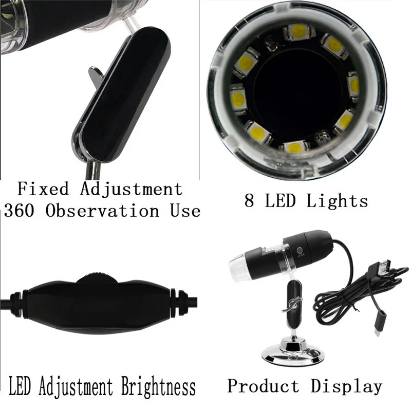 

Handheld HD 2.0MP 1000X 3 IN 1 WiFi USB Android Type-c Microscope Stereo Electronic Digital Microscope 1920*1080P Resolution