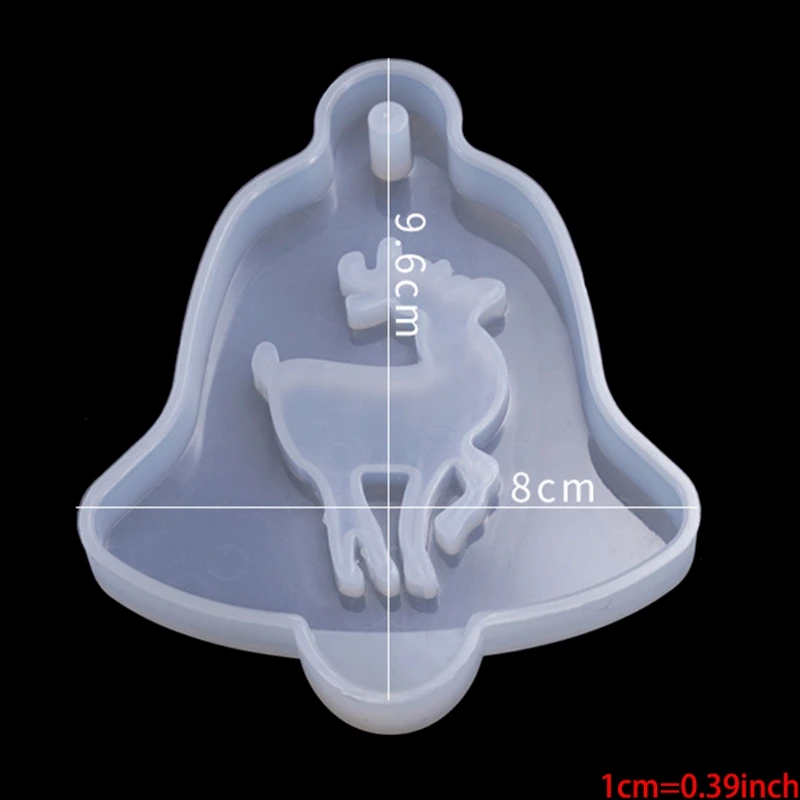 

6 Pieces Christmas Theme Resin Molds, Pendant Decoration Molds with Hanging Hole, Including Bells, Elk, Christmastree, Round Sno