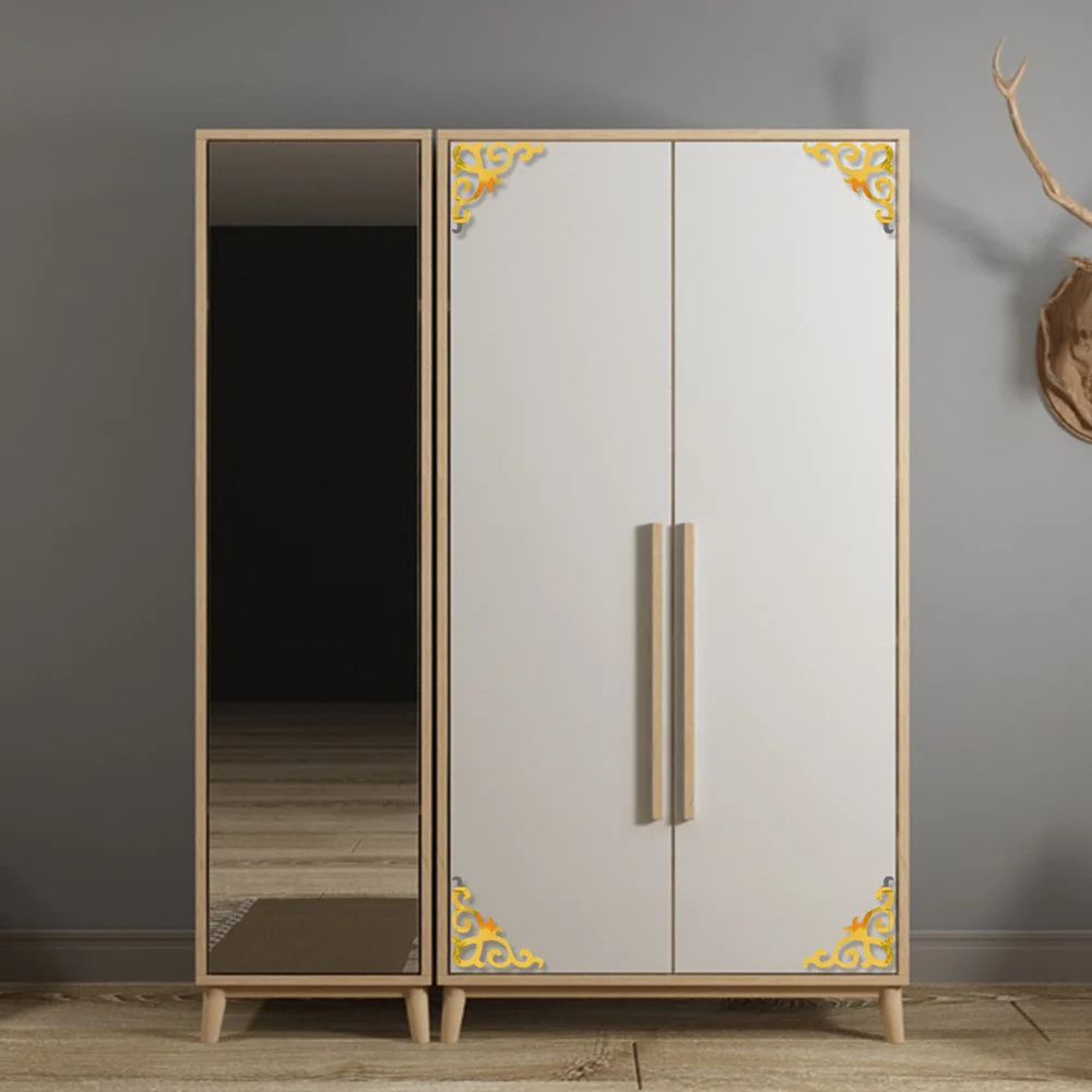 

4 шт., акриловые зеркальные наклейки на стену для украшения гардероба, шкафа, гостиной, домашнего декора