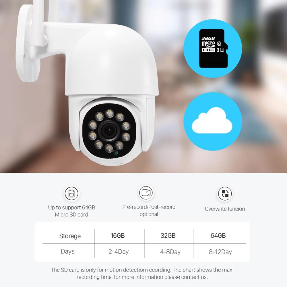 

Wireless IP Camera Waterproof PTZ Wifi IP Camera Outdoor P2P ONVIF Audio AI Human Detect Wireless IP Camera Cloud Camera