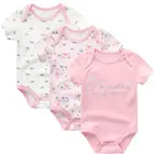 2022 детские комбинезоны с цветочным рисунком и Детские боди 3 шт.лот, нижнее белье, хлопковый костюм для тела, комплект одежды для маленьких девочек