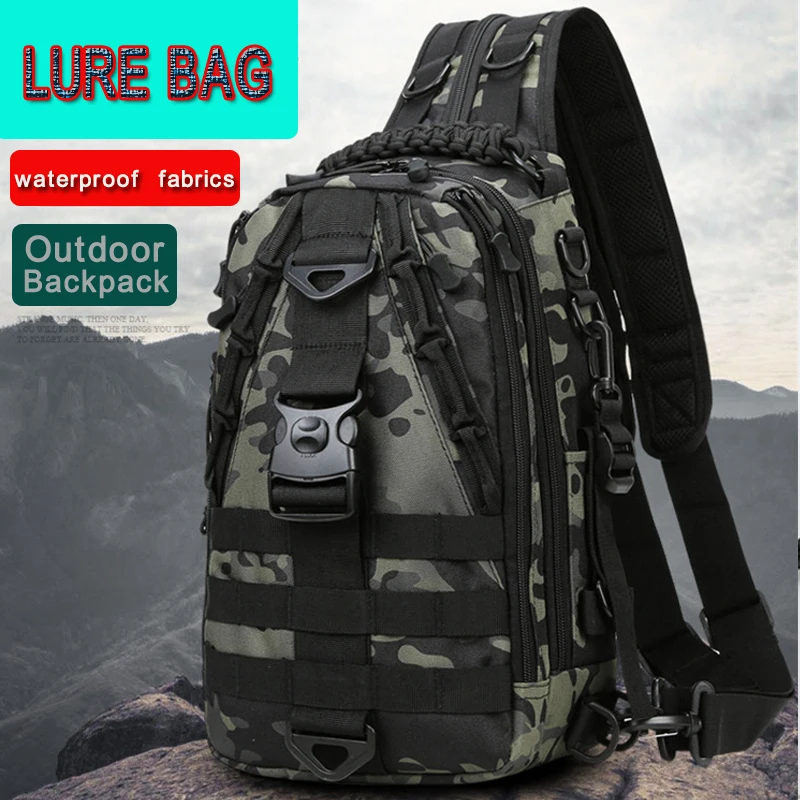 

Single Shoulder Multifunction Fishing Bag Crossbody Tactical Backpack Outdoor Fishing Tackle Bags Fish Lures Gear Storage