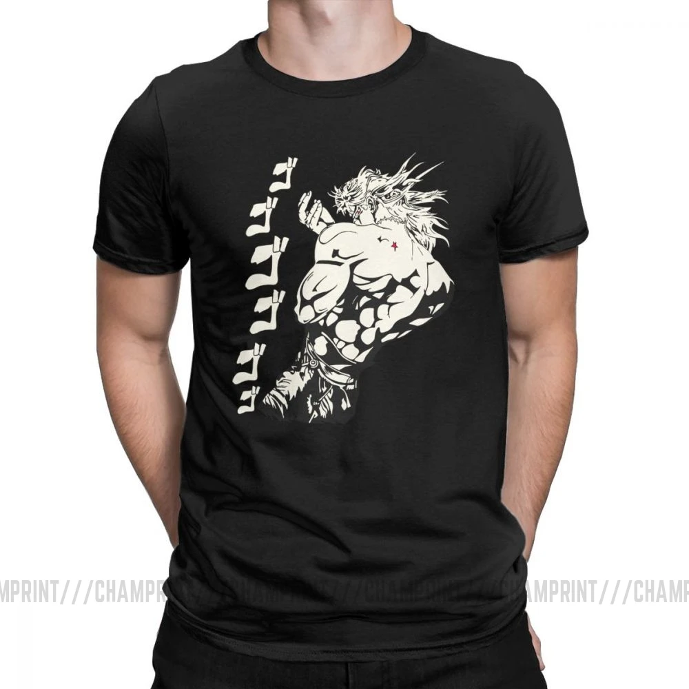 Dio Brando Jojos необычные футболки для приключений для мужчин из чистого хлопка футболка Joestar аниме Kujo крови отаку крестоносцев короткий рукав футболки - Цвет: Черный