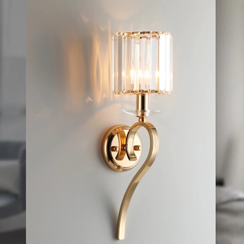 

Современные хрустальные Настенные светильники американская Гостиная ТВ фон стены скандинавские светодиодный простые прикроватные светил...