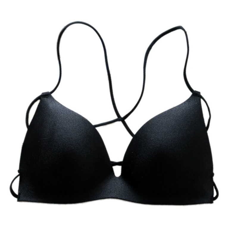 Женский простой однотонный сексуальный бесшовный бюстгальтер с перекрестной