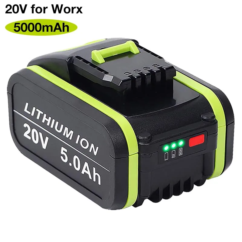 

WA3553 20V 5000mAh Li-Ion Rechargeable Replacement Battery for Worx Power Tool WA3551 WX390 WX176 WX178 WX550 WX386 WX678 WG894E