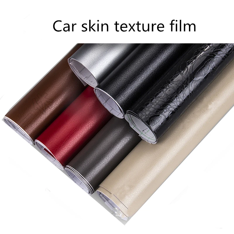 

100*30cm 3D PVC DIY Car Styling Interior Dashboard Sticker Black Leather Texture Trim Vinyl Wrap Sheet Film Sticker For Car Auto
