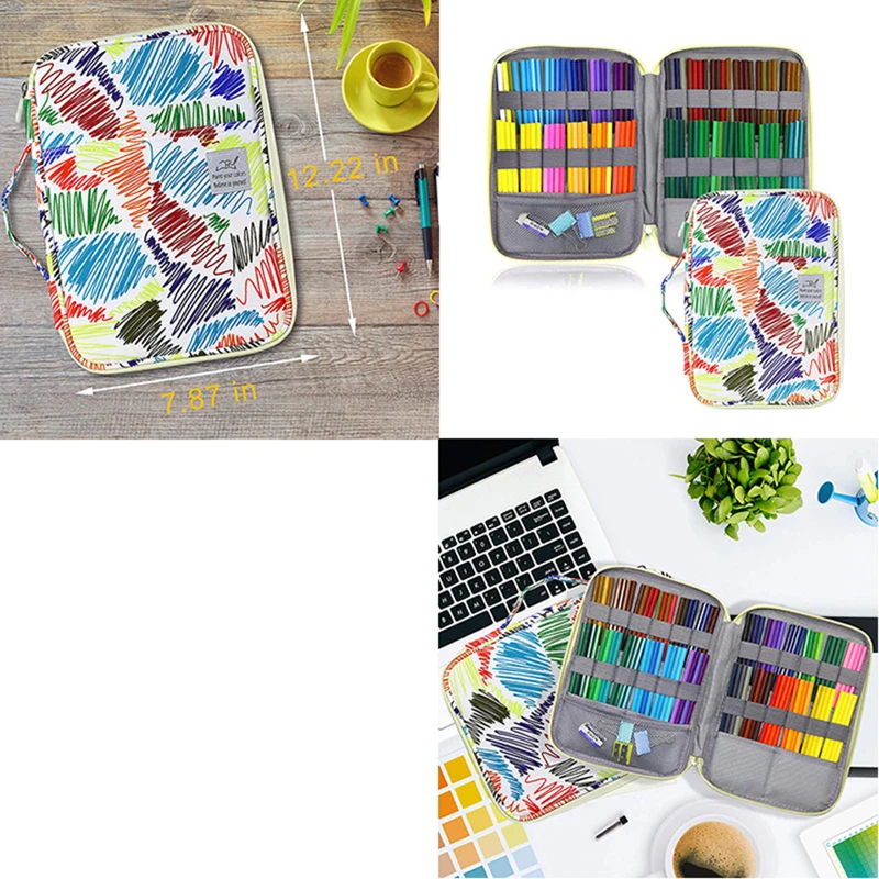 192 слотов большой емкости Пенал Органайзер сумка для косметики цветной карандаш