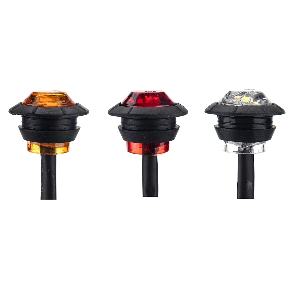 

15pcs Car Tail Mark Lights Round Rubber Auto Top Warning 3 LED Light for Truck Trailer Vehicles Car Accessories
