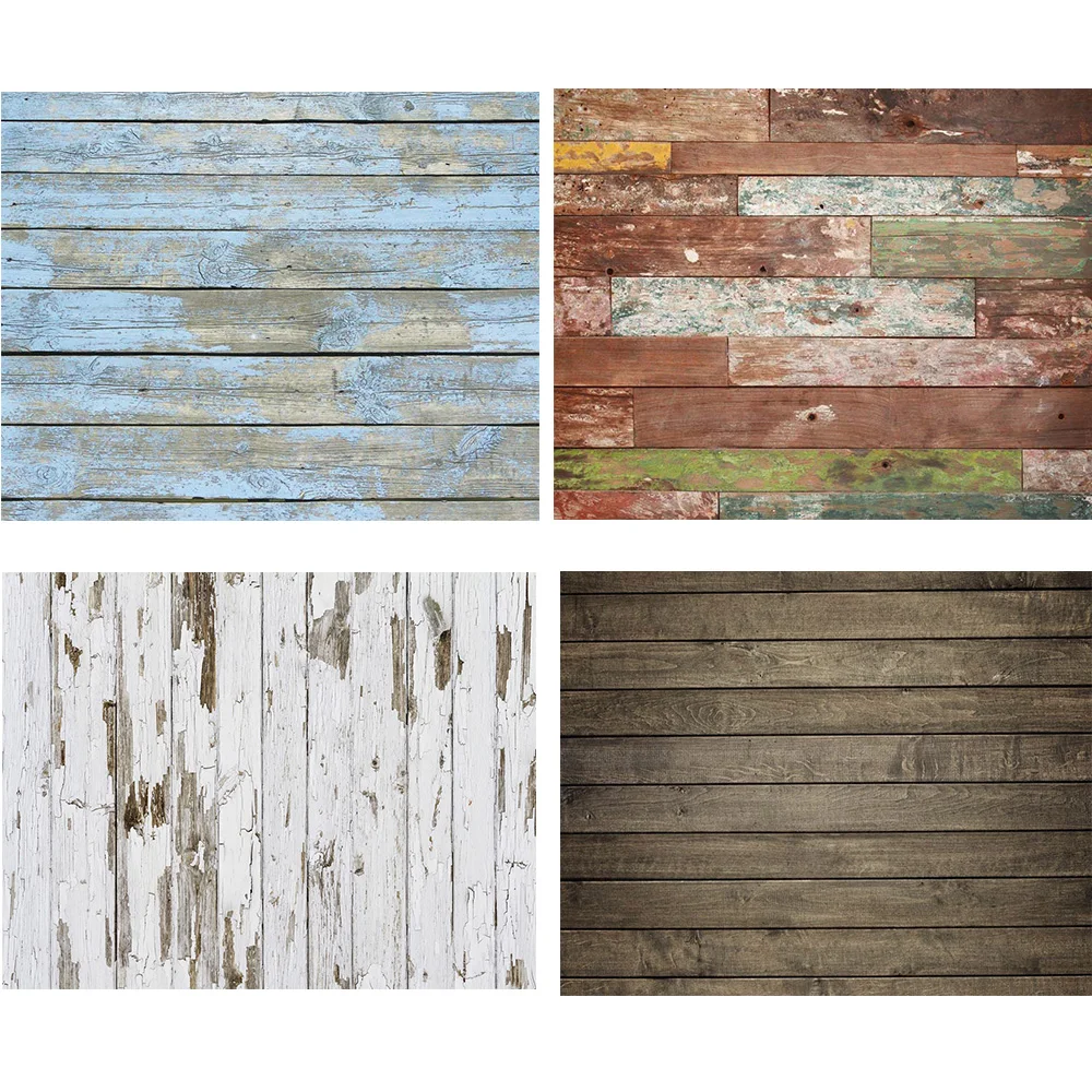 

Rubber Floor Backdrop for Photography Vintage Wood Newborn Baby Birthday Background Photo Studio Anti-slip Rubber Backed Mat