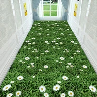 autumn style long lobby carpet fresh green grass pattern stairway hallway home corridor carpet aisle party wedding red area rugs