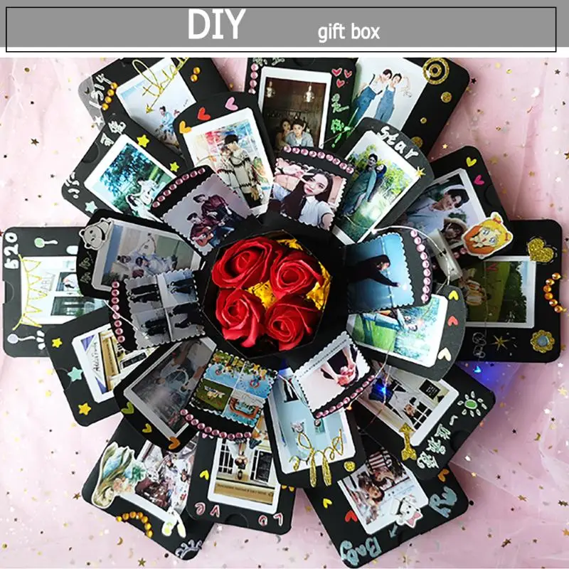 Шестиугольник сюрприз взрыв коробка творческий DIY ручной работы скрапбук