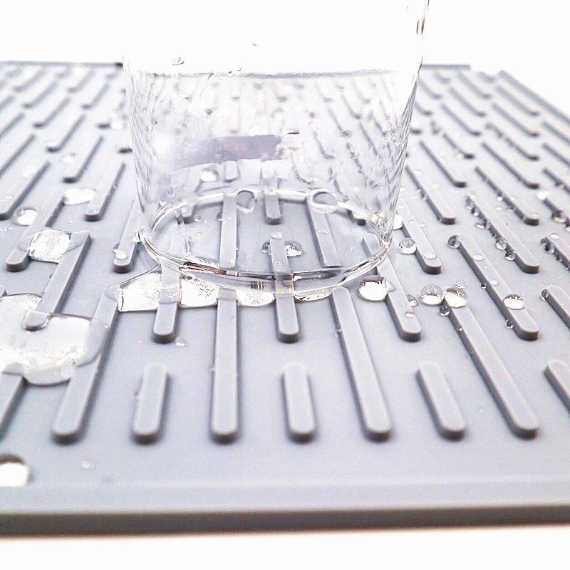 Силиконовый коврик для сушки посуды нескользящий силиконовый слива