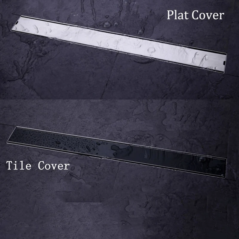 Linear Channel Floor Drain Gate Stainless Steel Deodorization Type Shower Bathroom Cover Invisible Large Displacement Floo | Обустройство