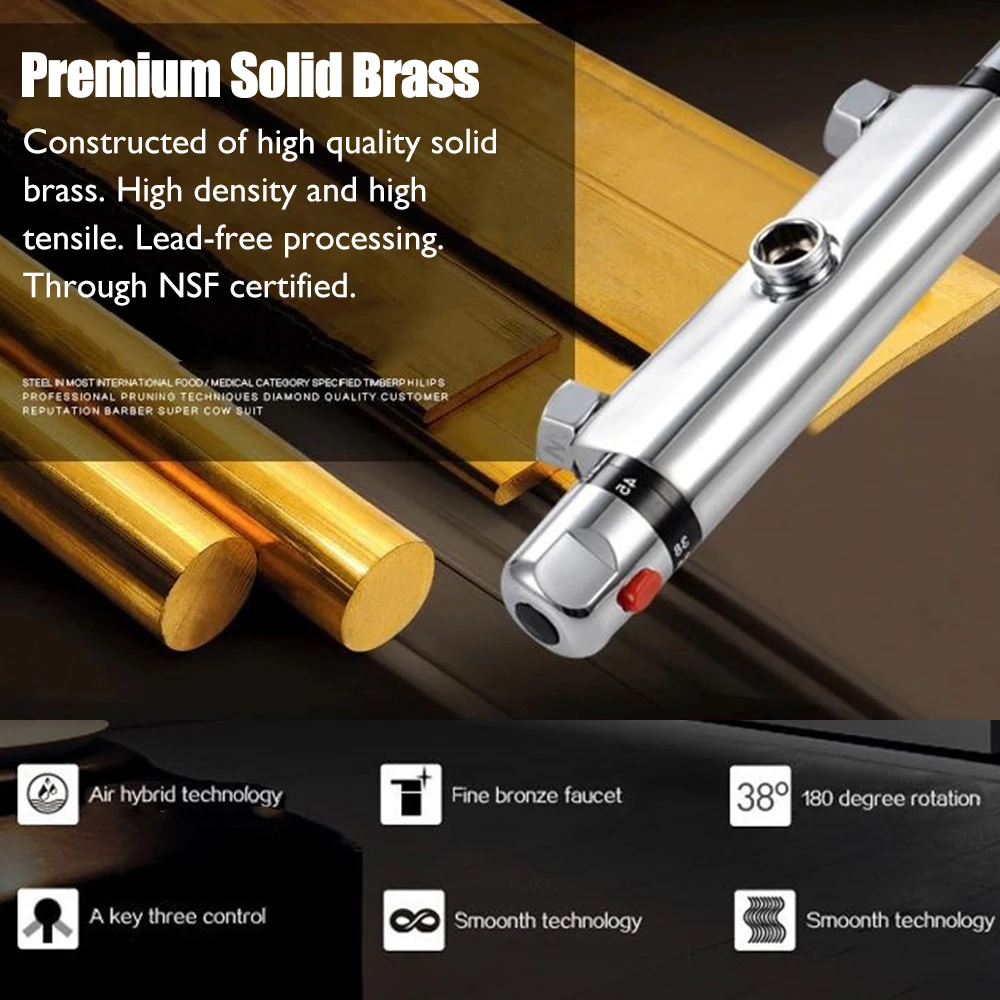 Термостатический смеситель для душа ванной комнаты с насадкой душа|Смесители