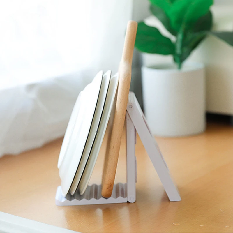 Складной держатель крышки сковороды зажимы для кастрюль Подставка ложки и плиты