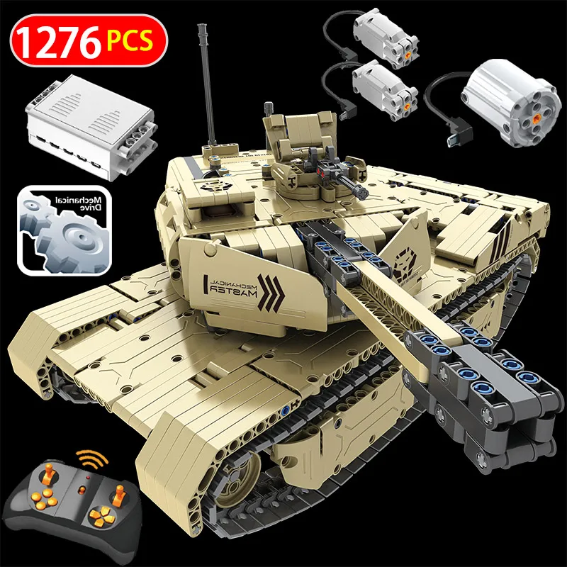 

Военная серия, модель танка M1A2 на радиоуправлении, 2,4G, совместимая с техническими блоками, танк с дистанционным управлением, игрушки для мал...