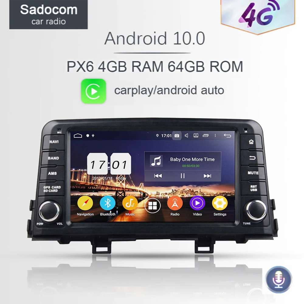 Автомагнитола 720P PX6 DSP Android 10 0 8 ядер 64 ГБ 4 Гб ОЗУ BT 5 автомагнитола с поддержкой Hands