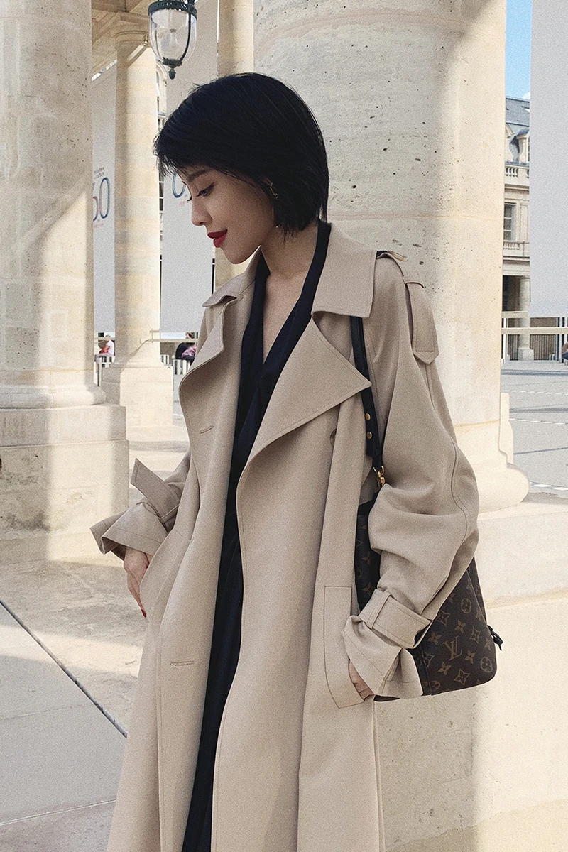 2019 новый весенний длинный Тренч женский модный двубортный ремень