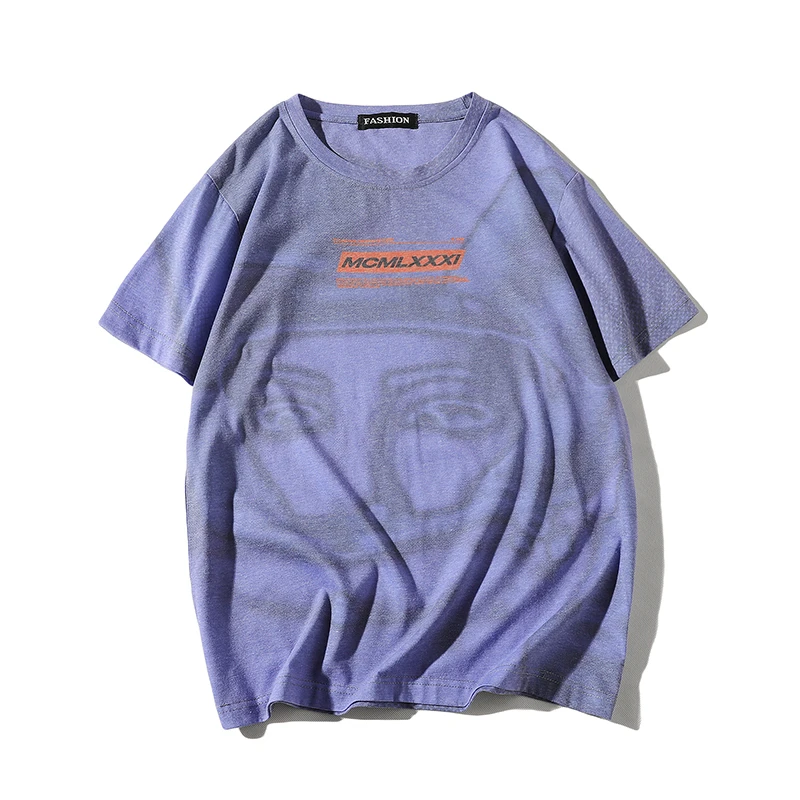 

FGKKS Summer 2021 Casual Character Print Short Sleeve Oversized Short O-Neck Mens T- Shirt New S-4XL