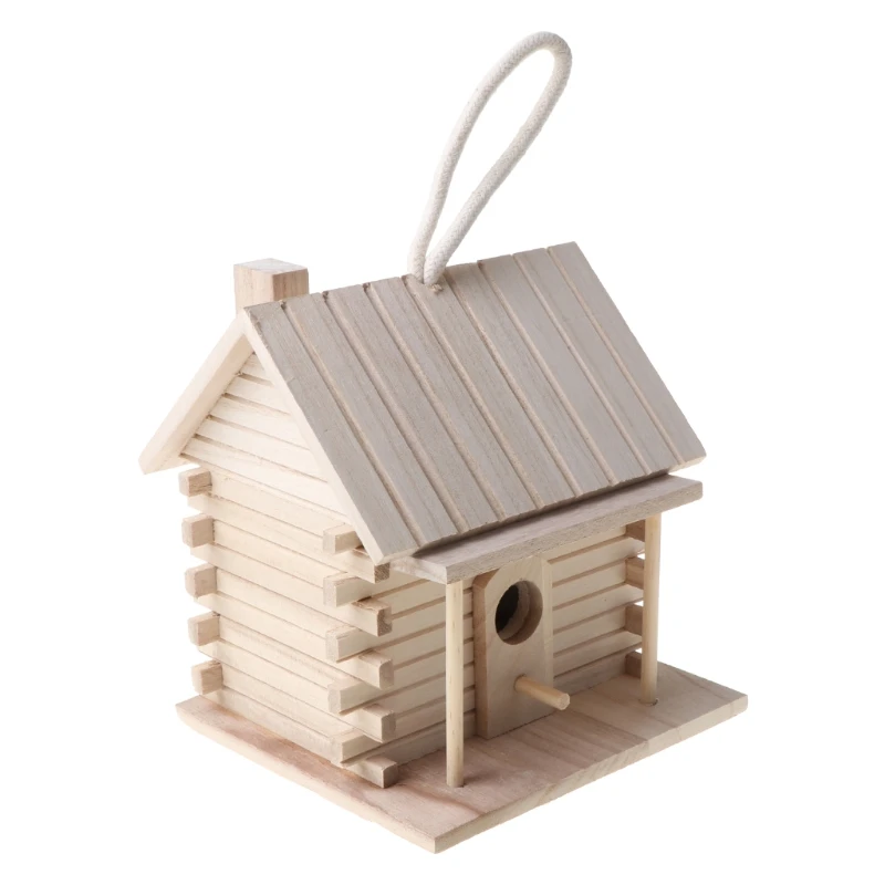 

Wooden Bird House Warm Bird Breeding Box Outdoor Nest Hut Pet Toy
