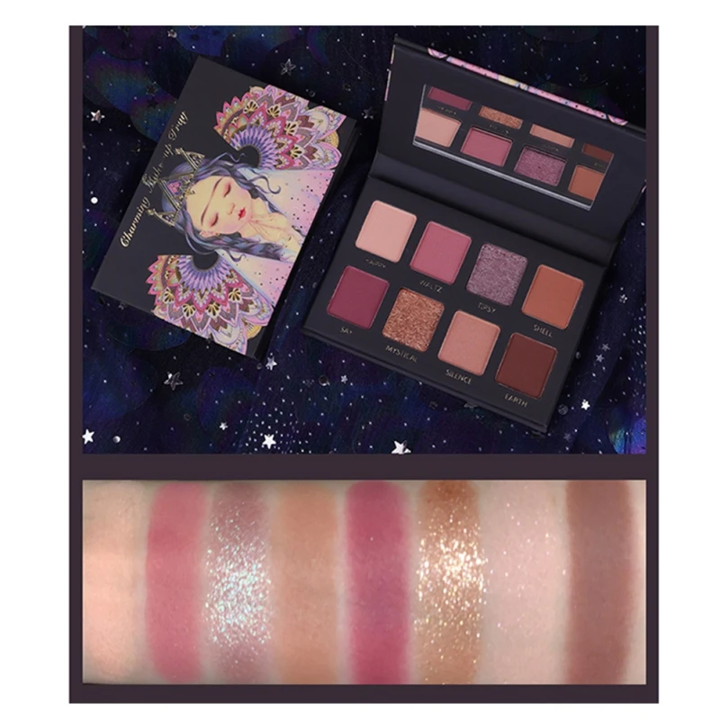 8 цветов матовые мерцающие тени для век Водонепроницаемый устойчивый к пятнам