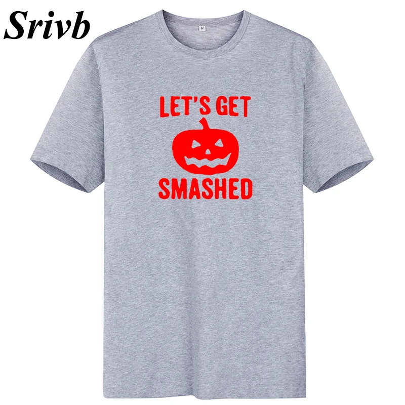 Srivb Let's Get Smashed письмо женские футболки Тыква Графический хип хоп топы плюс
