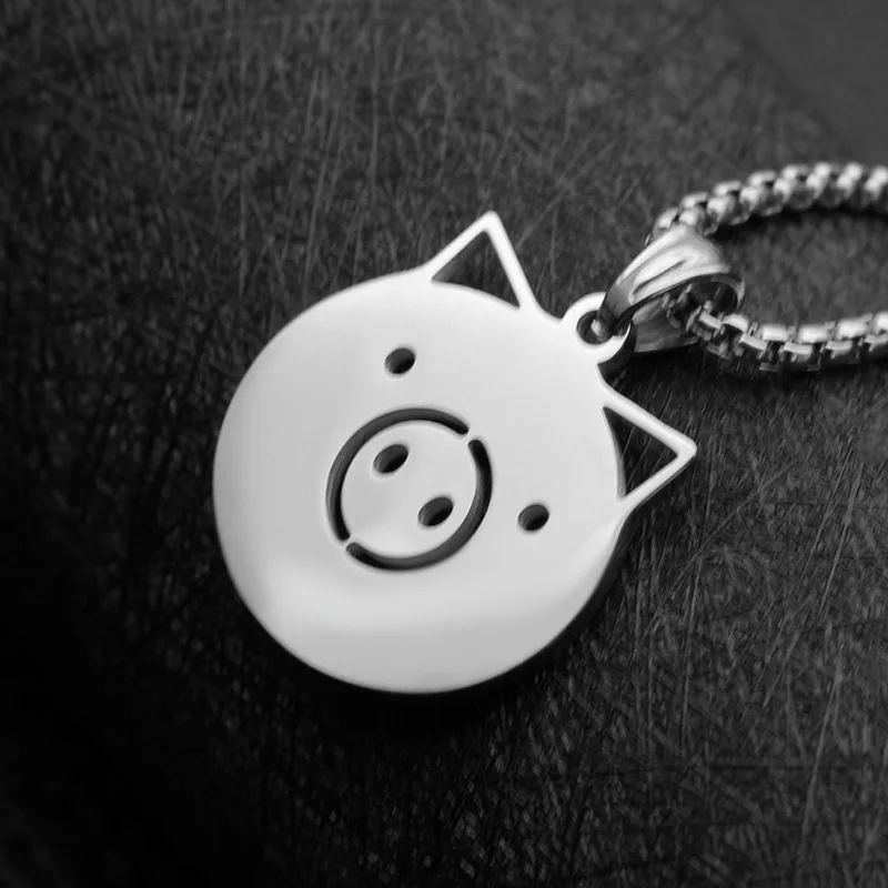 Ожерелье с подвеской свинья из нержавеющей стали 316L | Украшения и аксессуары