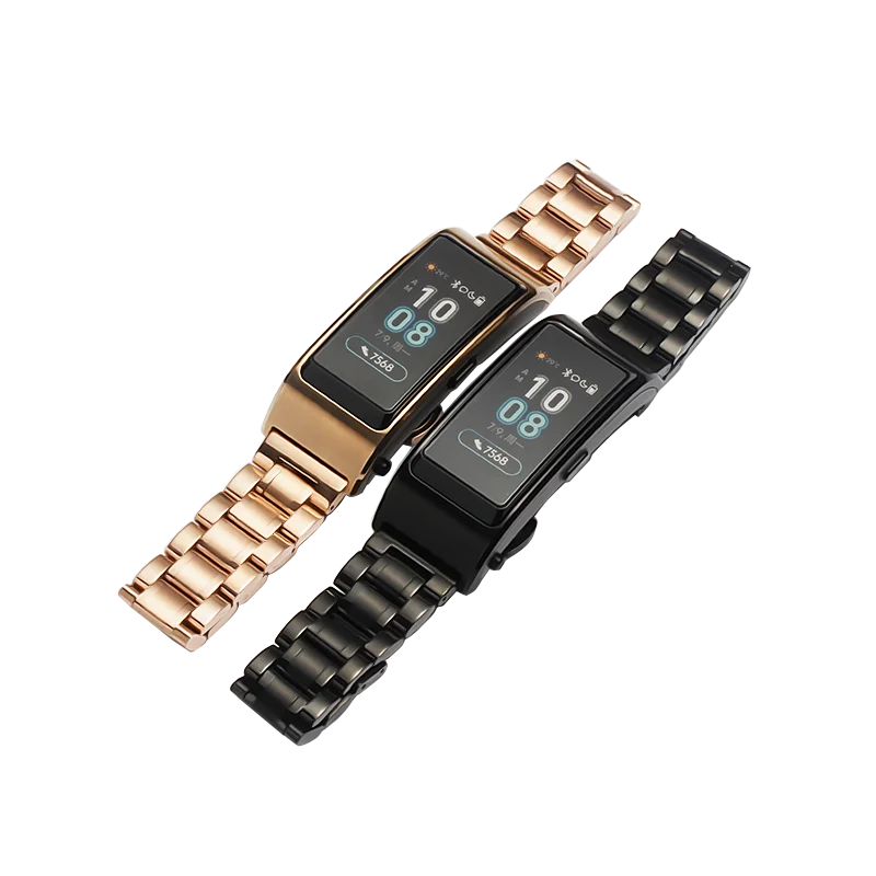 

stainless steel watchband for huawei b2 b3 b5 series 15 16 18mm watch strap bracelet band silver black golden rose gold