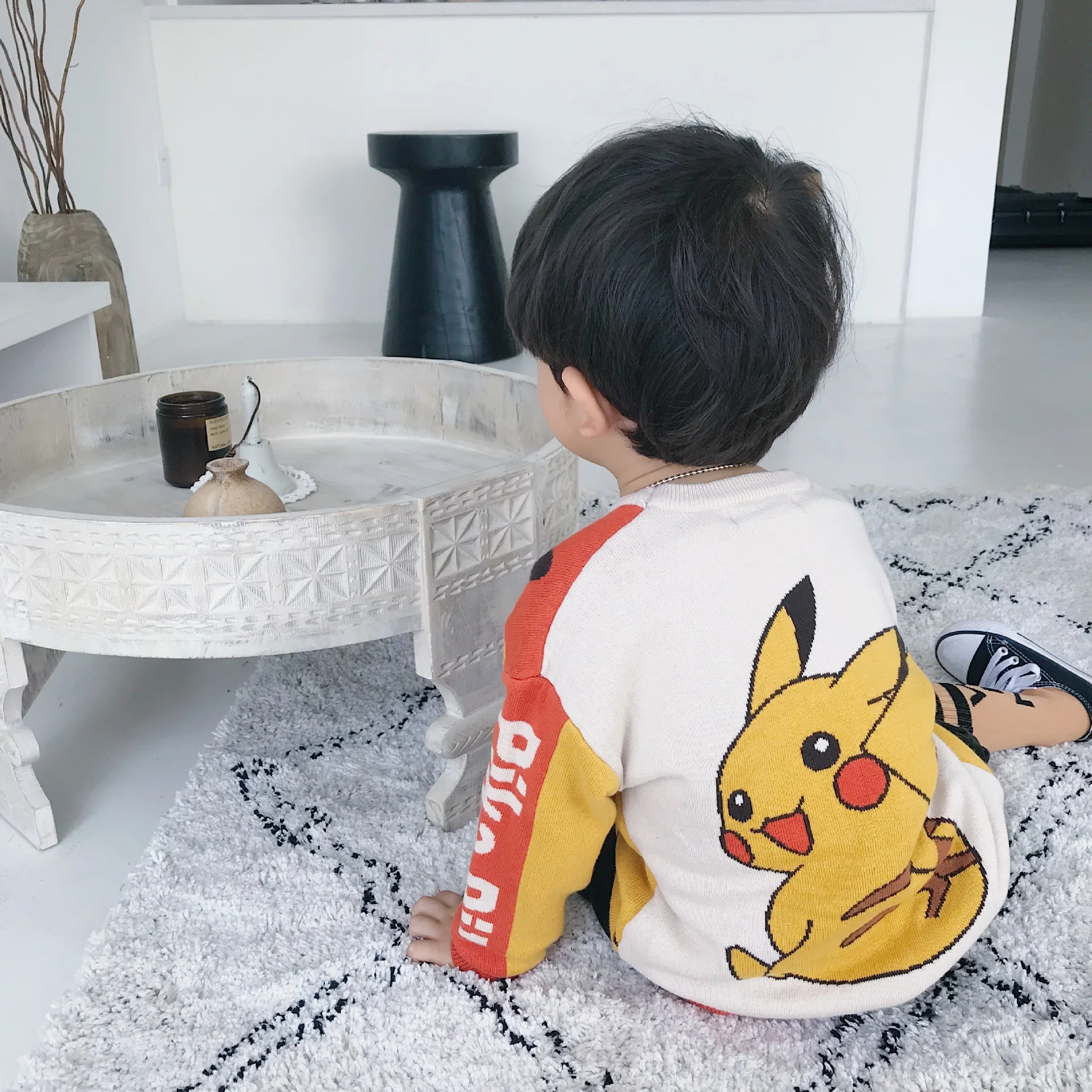 Tonytaobaby осень зима новый мультяшный хлопковый вышитый пуловер свитер детская