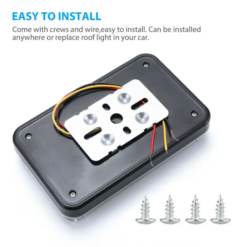 

White 1 x Car Roof Light 4 x Mount Screws 12V Car Vehicle Interior Dome Roof Ceiling High quality